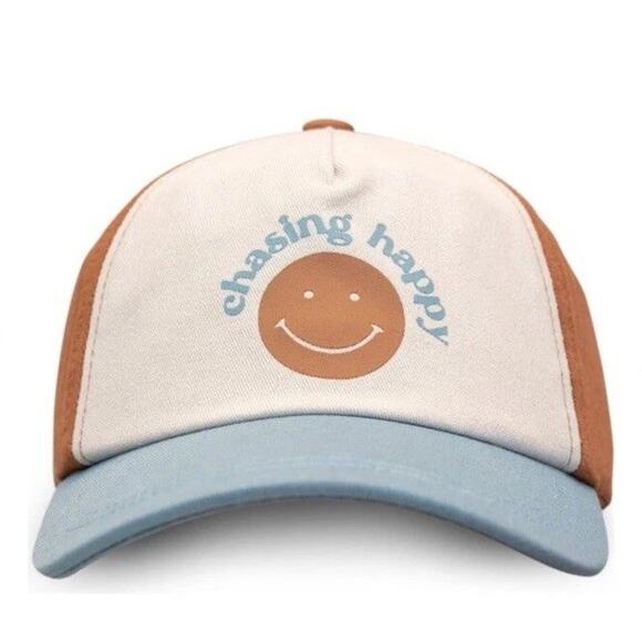 GOUMI Cap Hat StrapBack Adjustable “Chasing Happy” 22-23” Unisex 100% Cotton NEW - Picture 1 of 11